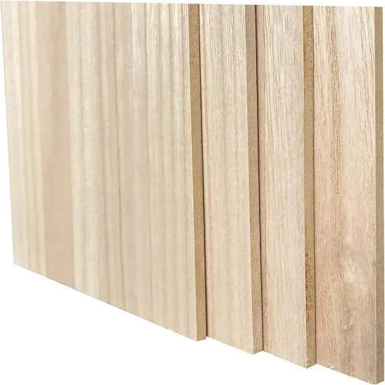 4 Pack Veneered MDF Double Sided Paulownia Wood,MDF Core,6.4mm 1/4th Inch, 10"x16" {4}