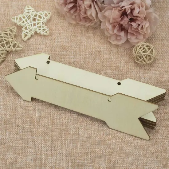 10pcs Blank Wooden Plaque Arrow Shape {3}