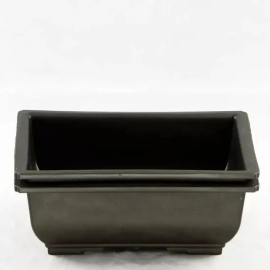 2 Rectangular Plastic Bonsai / Succulent Pots 7.75"x 5.75"x 2.75" - Dark Brown {4}