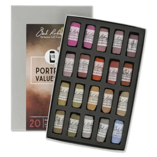 Richeson Soft Handrolled Pastels - Portrait Values 3-4, Set of 20 {1}