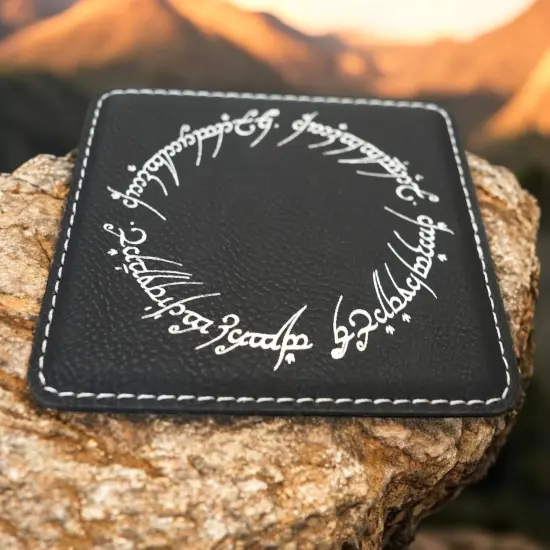 Coaster - The One - SET OF 2 - Leather or Stitched Cork Black/Silver {7}