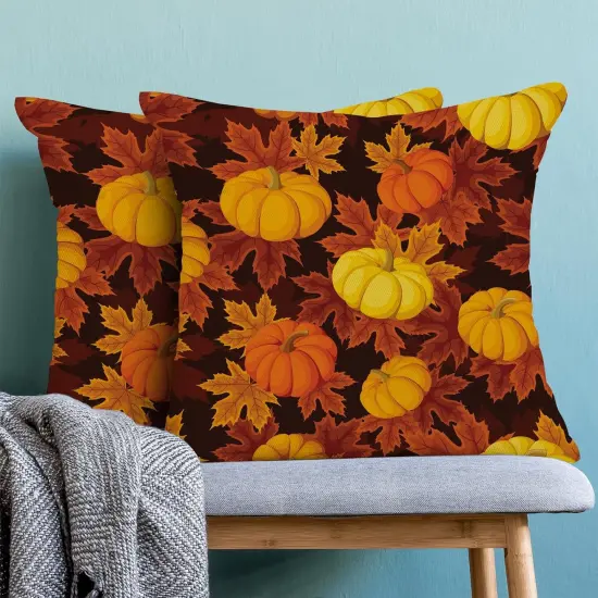 Throw Pillows for Couch Thanksgiving White Pumpkin Harvest Indoor Decorative Cushion {2}