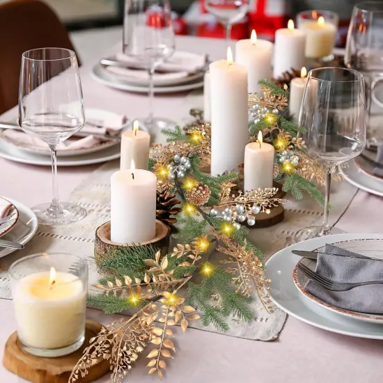 5.2ft 40 LEDs Pine Needles Christmas Garland with Lights {5}