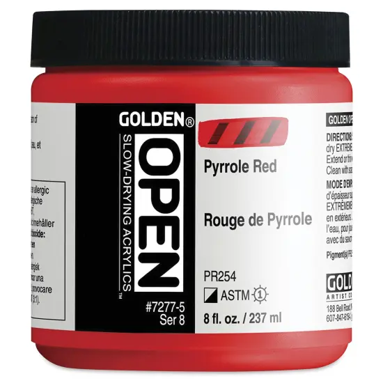 Golden Open Acrylics - Pyrrole Red, 8 oz Jar {2}