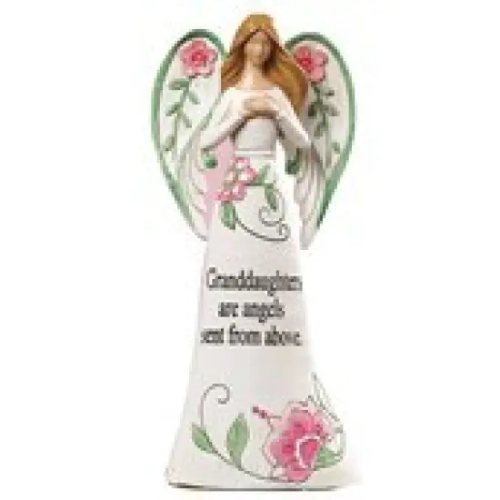 Collections Etc Floral Tabletop Angel Figurine with Sentiment Saying {3}