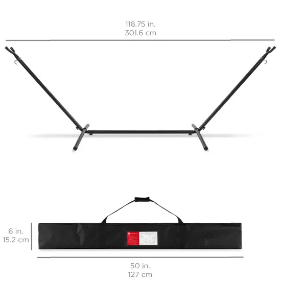 Best Choice Products 2-Person Brazilian-Style Cotton Double Hammock with Stand Set w/ Carrying Bag Desert Stripes {6}