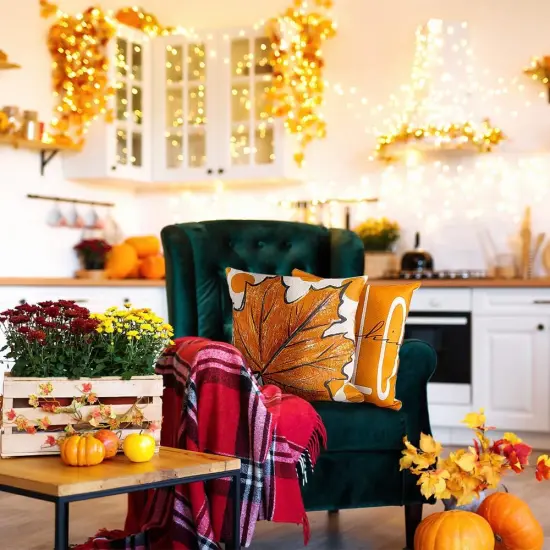 4pcs Fall Pillow Covers 18 x 18 Inch {5}