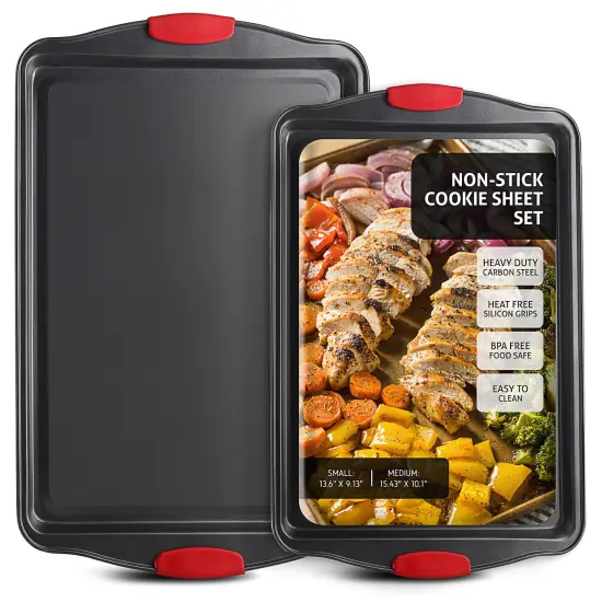 CraftBud 2 PC Non Stick Baking Sheet Pan Set {1}
