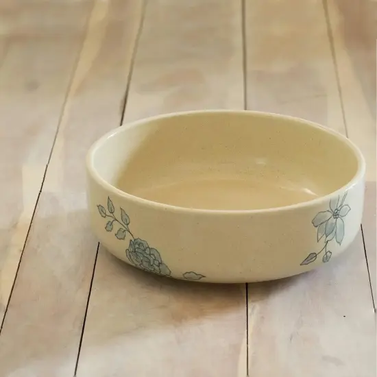 Off-White Ceramic Printed Serving Bowl &ndash; Elegant Pasta Bowl for Stylish Dining {4}