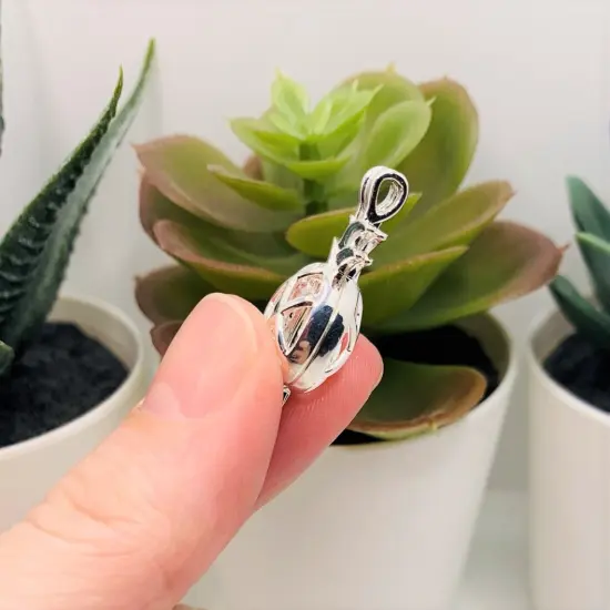 Silver Plated Pineapple Bead Diffuser Lockets, 9x25mm {4}