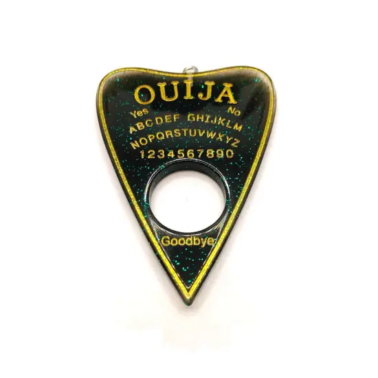 Black Ouija Planchette Pendant Charms, 42x60mm {1}