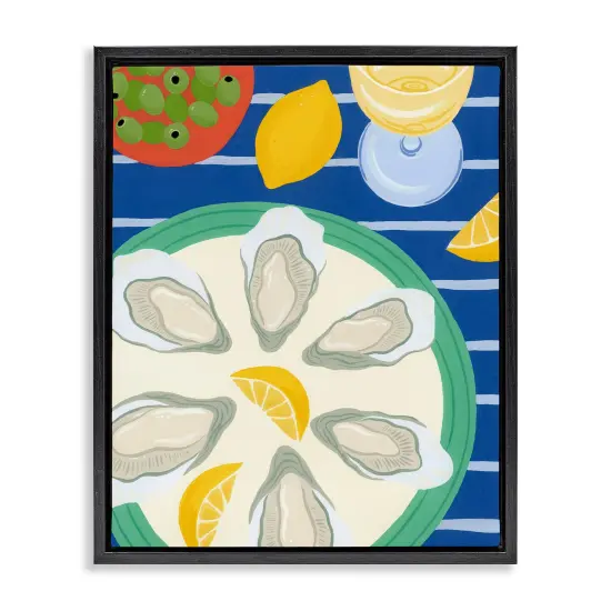 Stupell Industries Oyster Plate on Stripes Floating Frame, design by Courtney Haley {7}