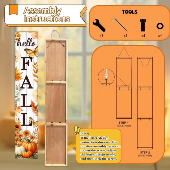 Hello Fall Porch Sign Autumn (Yellow) {3}