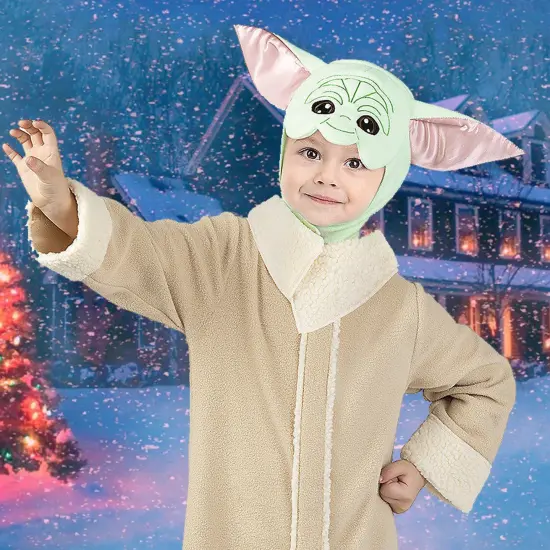 Grogu Toddler Costume Star Wars Mandalorian Robe Headpiece {4}