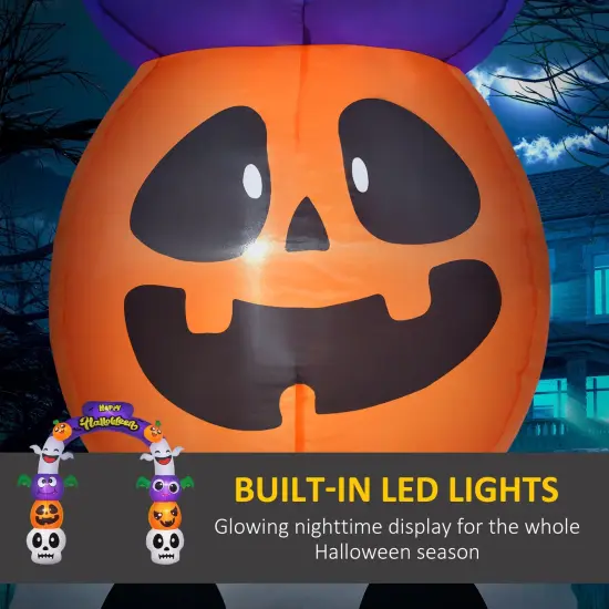 Outsunny 8ft Halloween Inflatable Archway, Pumpkin Skulls Ghosts Bats, with Yellow Lettering {4}