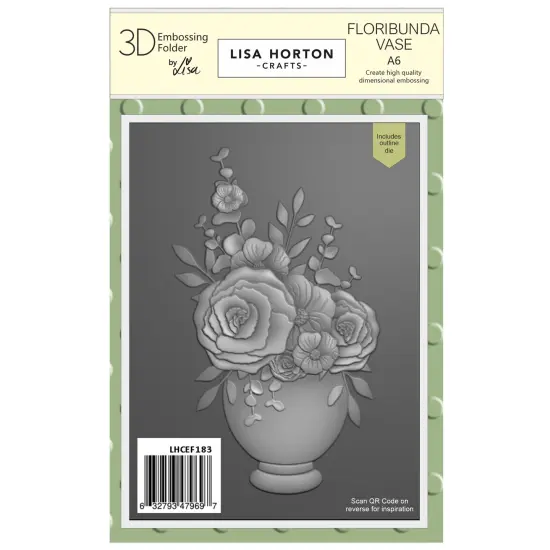 Lisa Horton Crafts A6 Embossing Folder And Die-Floribunda Vase {1}
