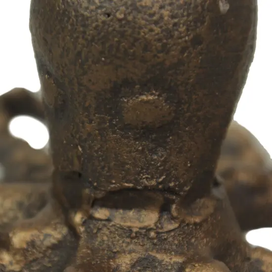 Octopus Taper Candle Holder &ndash; Cast Iron w/ Antique Gold Finish &ndash; 6" Dia, 3" High {3}