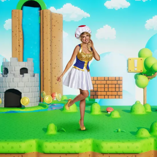 Super Mario Bros Toad Women's Toad Costume Dress {7}