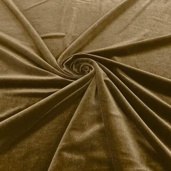 1 Yard Luxurious Stretch Velvet Fabric Polyester Lycra Spandex 58/60" Wide Champagne {1}