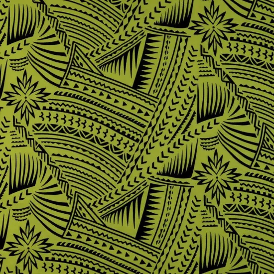 1 Yard Traditional Polynesian Tattoo Flocking Fabric 60 Inch Width Black/White {4}