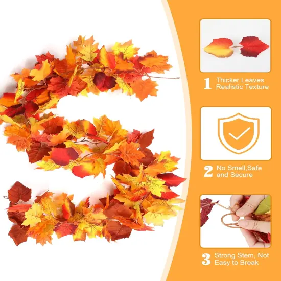 5 Pack Fall Garland - Leaves Garland,Fall Leaf Garland {2}