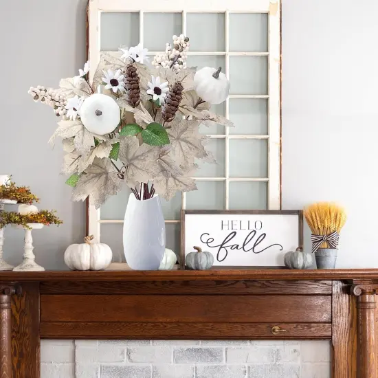 2 Pcs Artificial Maple Leaves Stems {3}