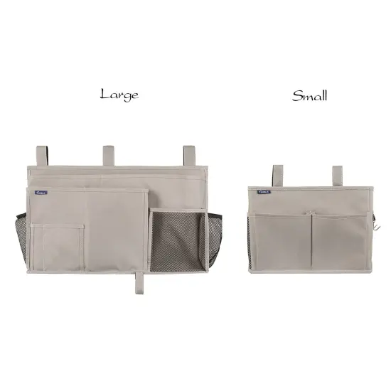 Surblue Bedside Caddy Hanging Bed Organizer Storage Bag Pocket for Bunk and Hospital Beds, College Dorm Rooms Baby Bed Rails,Camp 4 Pockets and 2 Hooks (Gray) {6}