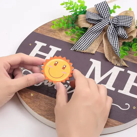 Interchangeable Welcome Sign for Front Door with 14 Changeable Icons {2}