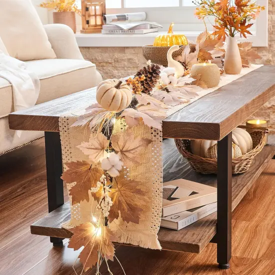 Fall Maple Leaves Garlands for Mantle, 6ft Autumn Garlands {2}