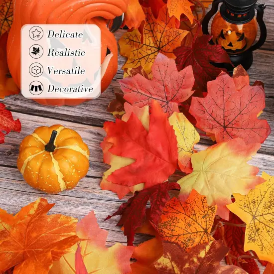 4 Pack Maple Leaves Garland 5.8ft/pc Artificial Fall Foliage {3}
