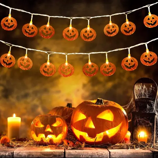 Halloween Orange Pumpkin Lanterns {4}