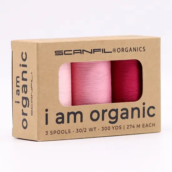 30wt Organic Pima Cotton Thread Trio Set 3ct Pretty Pinks 300 Yard Spools {3}