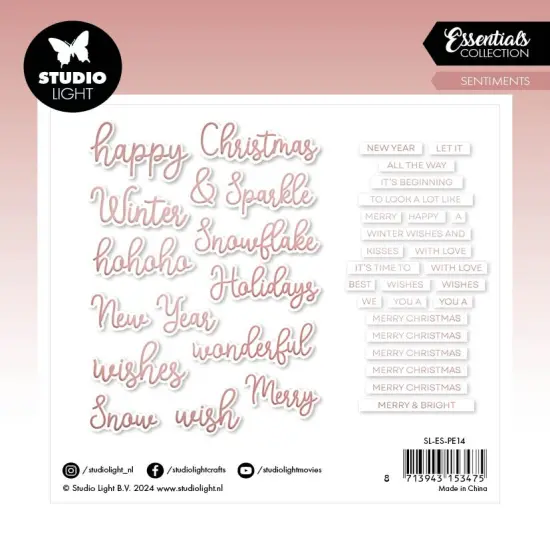 Studio Light Essentials Paper Elements 40/Pkg-Nr. 14, Rosegold Sentiments {3}