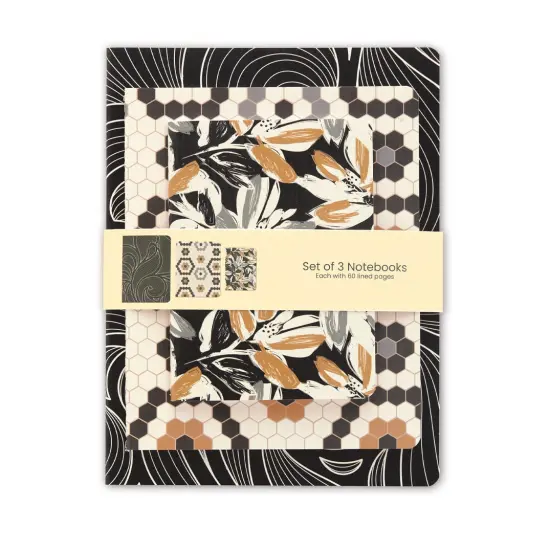 Leaf Tiles Stitched Notebook Set, Softcover Journal, Class Notebooks {3}