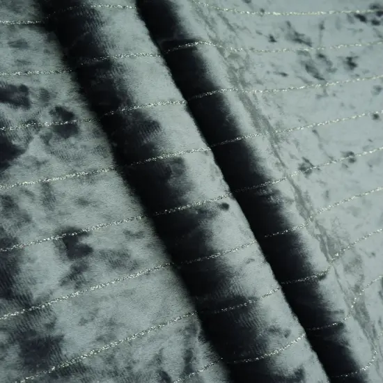 1 Yard Polyester Elastane Velvet 250 GSM Glitter Stripe Fabric Soft 59" Width IVORY {3}