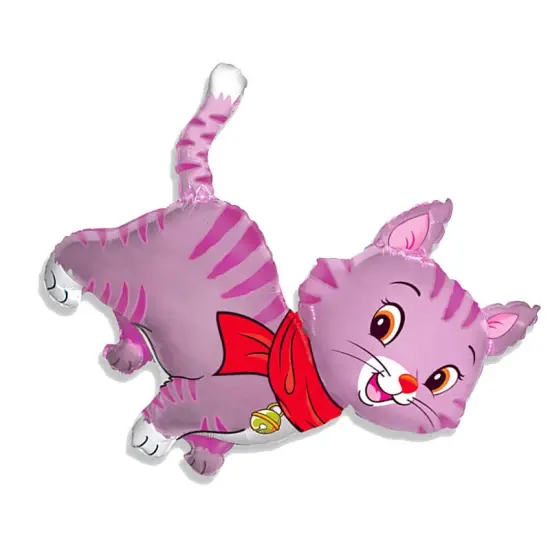 Lovely Cat Fuchsia Foil Balloon Large Shape 37" {3}