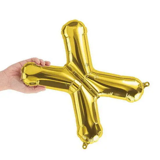 NorthStar Balloons&reg; 16" Gold Letter X Balloon Air Fill Only {4}