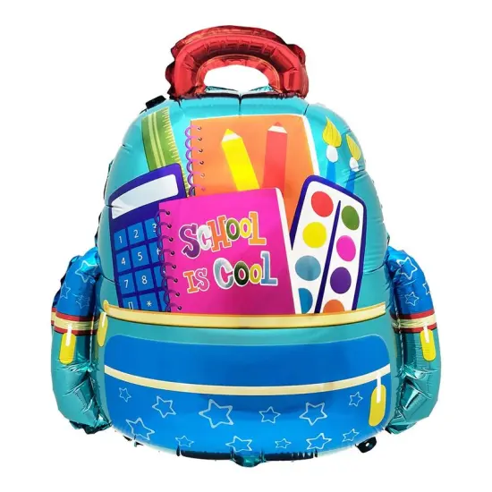 LA Balloons&reg; 24 Inch School Is Cool Backpack Blue Balloon {1}