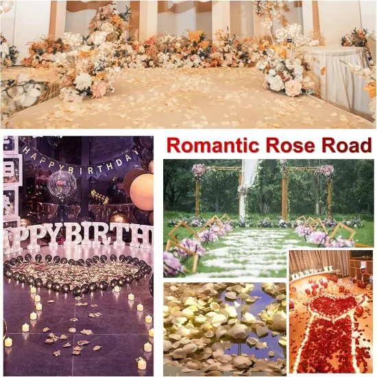 300PCS Fake Rose Petals for Romantic Night Romantic Festive Atmosphere Creation for Marriage Proposal Wedding {3}