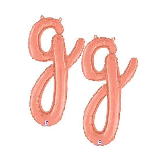 Betallic&reg; 24 inch Script Letter G Rose Gold Air Fill Only Balloon {1}