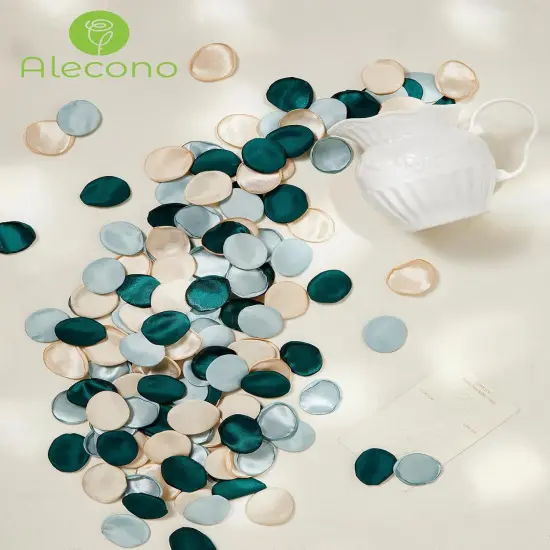 400pcs Silk Rose Petals, Green Fake Rose Petals for Wedding Decor, Flower Petals Decrations {2}