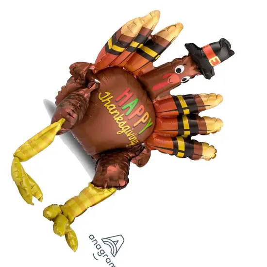 26" Sitting Turkey Foil Balloon Air Fill Only Thanksgiving Decor {4}
