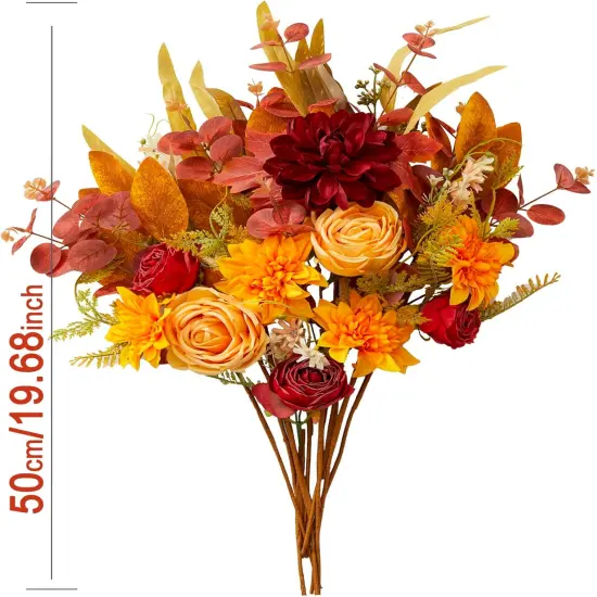 Artificial Flowers Bouquets - Fall-Dahlia {2}