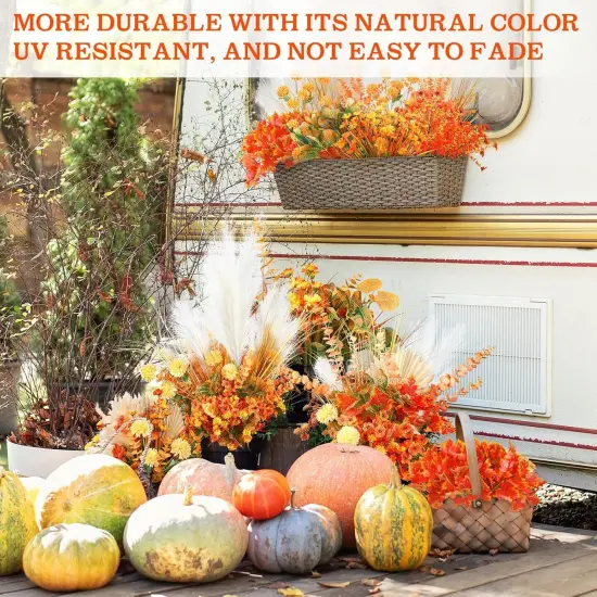 30 Bundles Artificial Fall Flowers Fake Plants {2}