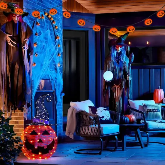 Halloween Pumpkin String Lights Outdoor {5}