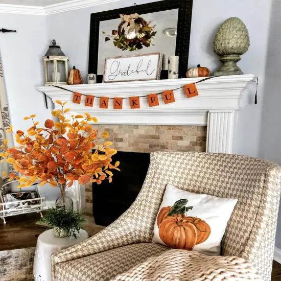 6 Pcs Fall Artificial Eucalyptus Stems {3}