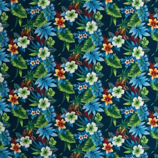 1 Yard Tropical Garden Peachskin Fabric 100% Cotton, 44/45 Inches Width {4}