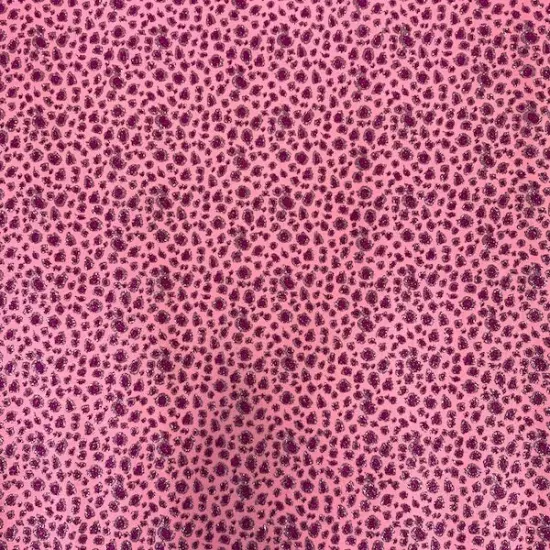 1 Yard Leopard Print Glitter Canvas Vinyl Fabric Fashion Accessories Craft Upholstery 56" Width Pink {1}