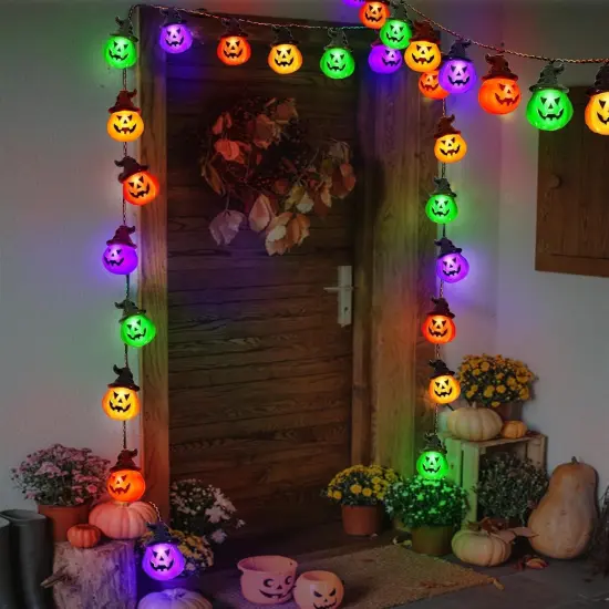 Battery Operated Halloween Pumpkin Lights - 20 LED {3}