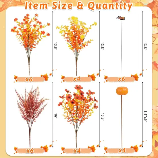 30PCS Fall Artificial Flowers {3}
